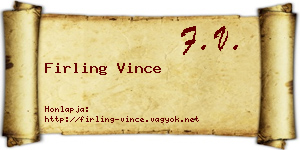 Firling Vince névjegykártya
